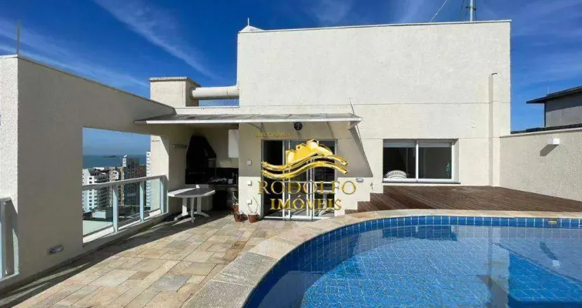 Guarujá-sp praia das astúrias cobertura 196m² 2 vagas vista mar piscina varanda gourmet sauna ar-condicionado