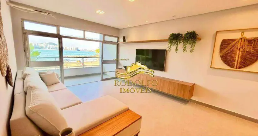 Guarujá-sp praia das astúrias frente ao mar 3 dormitórios 150m² 1 vaga ar-condicionado vista mar