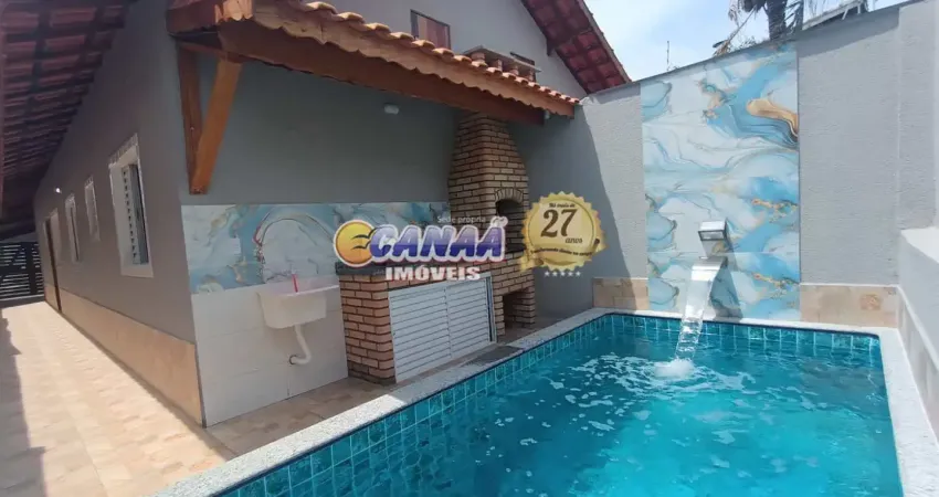 Casa nova com piscina à venda em mongaguá – lado praia! imóvel novinho, pronto para morar!