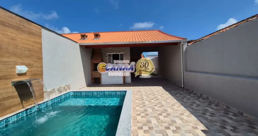 Oporftunidade em itanhaém - casa nova 2 dormitórios com piscina