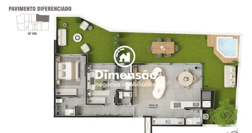 Apartamento à venda tipo garden, 2 suítes na cachoeira do bom jesus