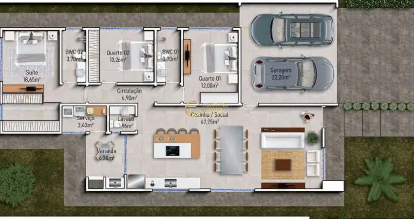 Casa 3 quartos no Condomínio Reserva da Pedra - 160 m²
