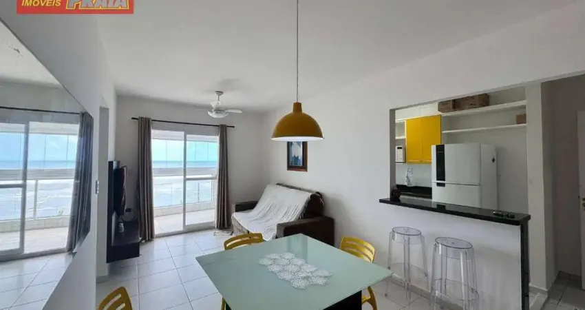 Apartamento frente com vista ao mar  2 dormitórios, 69 m² por r$ 399.000 - vera cruz - mongaguá/sp
