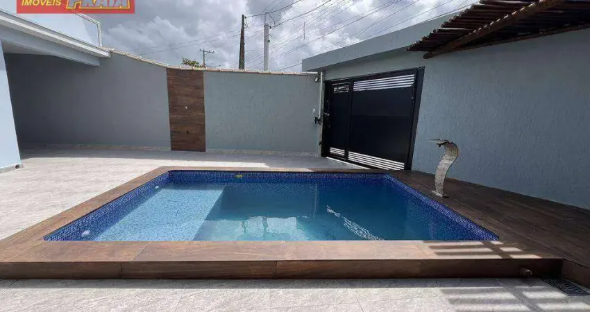 50 METROS DA PRAIA CASA NOVA LOTE INTEIRO COM PISCINA 3 QUARTOS, 115 m² por R$ 749.000 - Balneário Santa Eugênia - Mongaguá/SP