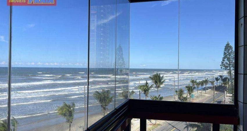 Frente ao mar apartamento 1 quarto 2 sacadas, 55 m² por R$ 270.000 - Balneario Oceanópolis - Mongaguá/SP