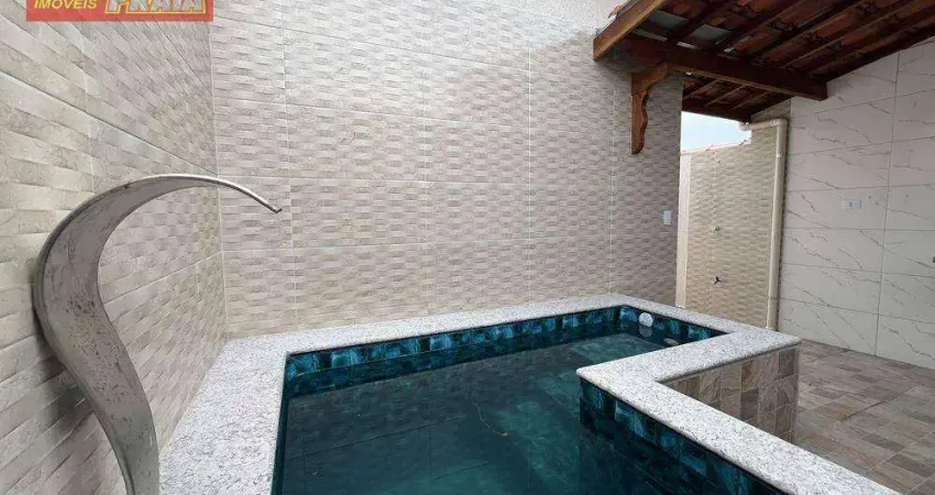 350 metros da praia! casa com 2 dormitórios piscina e churrasqueira, 99 m² por r$ 350.000 - itaóca - mongaguá/sp