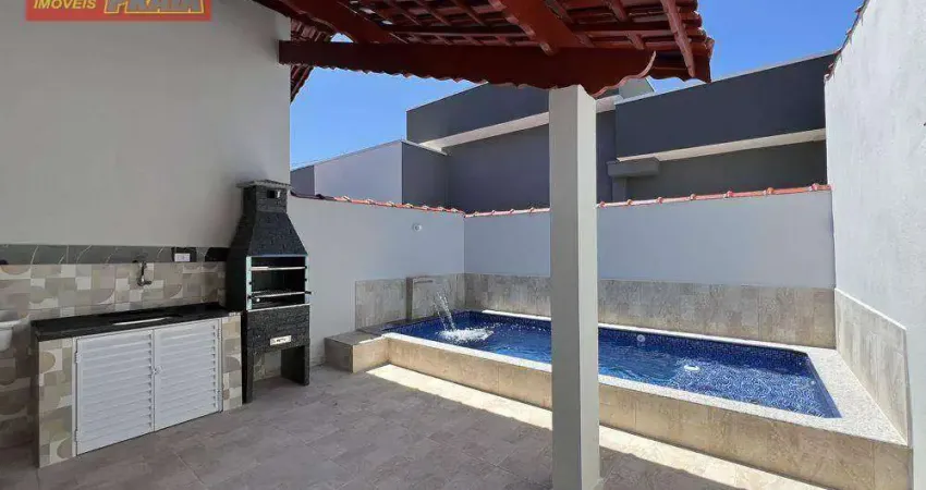 Casa moderna com 2 dormitórios piscina e churrasqueira, 79 m² por r$ 389.900 - balneário flórida mirim - mongaguá/sp