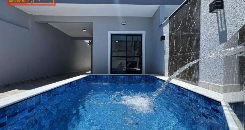 Casa nova com piscina a 500 metros da praia 2 quartos,  69 m² por r$ 394.900 - jardim santana - mongaguá/sp