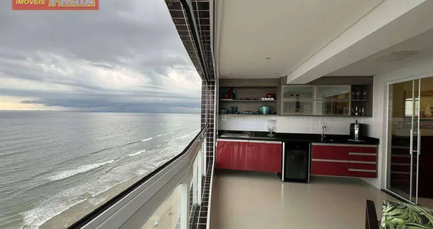 Apartamento Espaçoso Vista Panorâmica em Frente ao Mar e 3 dormitórios, 118 m² por R$ 1.400.000,00 - Centro - Mongaguá/SP