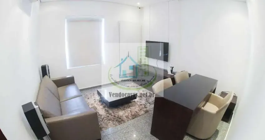 Sala comercial para locação c/12 m2 com mesas e cadeiras para uso de 6 pessoas