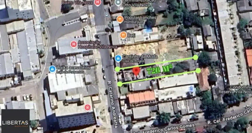 Terreno comercial com 726 metros quadrados no Bairro Vila Nova