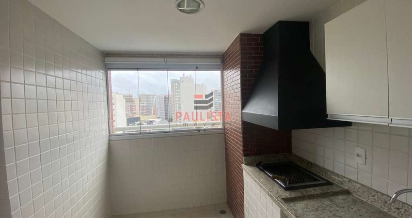 APARTAMENTO DE 1 DORMITÓRIO, SALA COM VARANDA GOURMET  COM CHURRASQUEIRA A CARVÃO, COZINHA AMERICAN