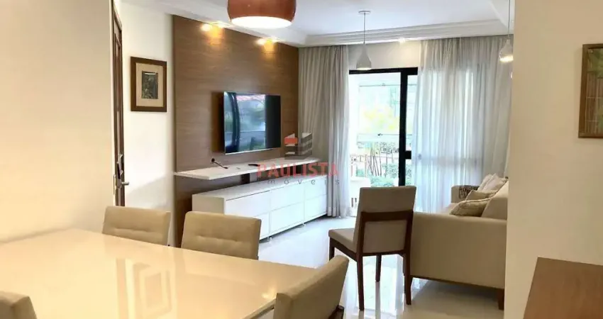 03 dormitórios, sendo 01 suite, 02 vagas, mobiliado, varanda com skin glass, para locação, ao lado