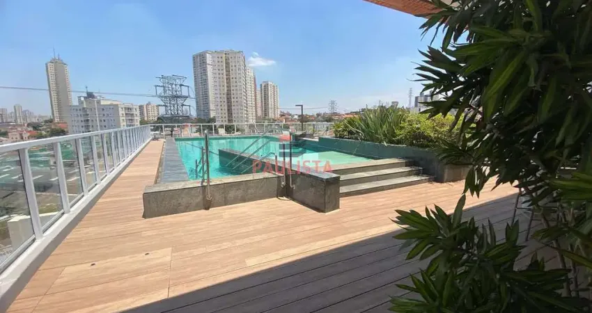 Apartamento tipo studio, abientes planejados, varanda grande com vista panorâmica, 1 vaga, lazer ,