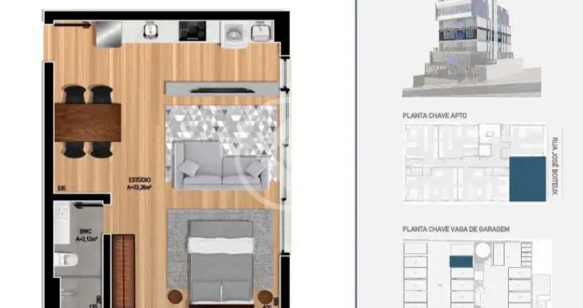 Studio no centro de Florianópolis com uma Vaga de Garagem e Louge, Espaço Gourmet, Pet Place, Sauna e Muito mais na Área de Lazer! codigo: 129700