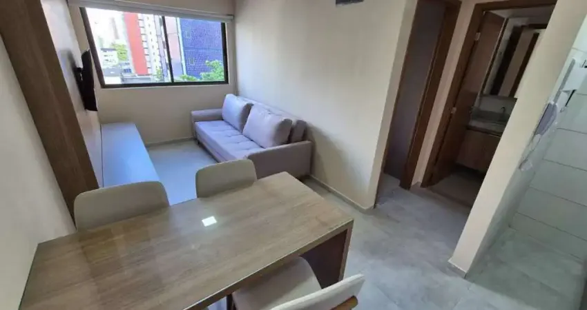Oportunidade única de apartamento mobiliado para alugar em boa viagem, com 1 quarto, 27m²
