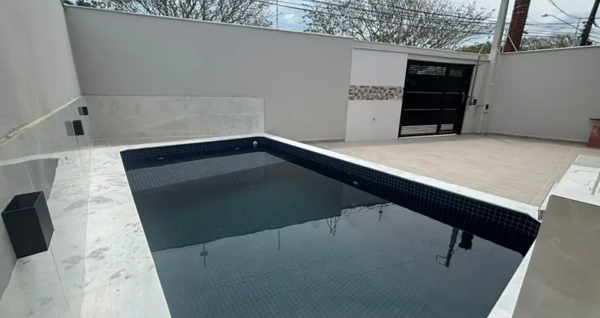 Casa nova, lado praia, com piscina para venda, 2 quartos em jamaica praia - itanhaém - sp