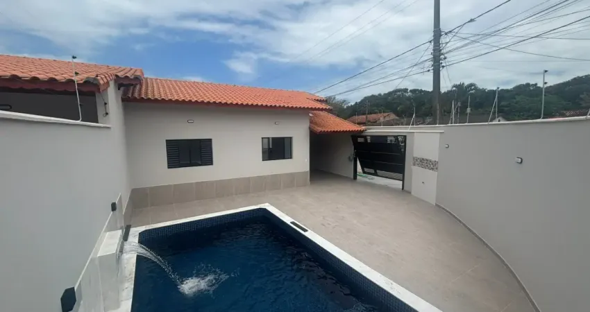 Casa nova, lado praia com piscina para venda com 2 quartos em jamaica praia - itanhaém - sp