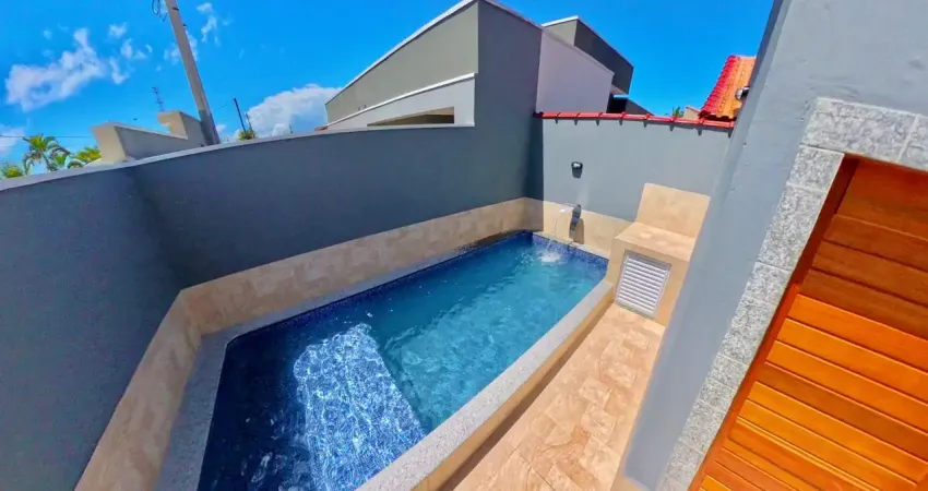 Casa nova com piscina á venda com 2 quartos em balneario flórida mirim - mongaguá - sp