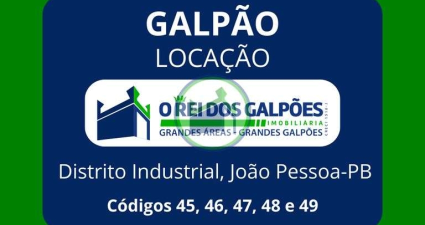Galpões Novos, com: 3.000m²; 6.000m²; 8.000m²; 10.000m² e 12.000m²