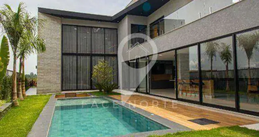 Casa nova em alphaville, ambientes integrados,4 suítes c/ vista p/ mata! piscina c/ prainha!