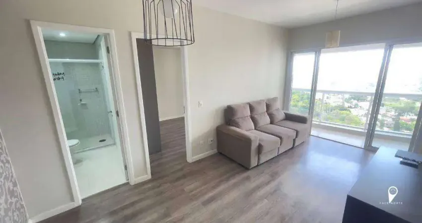 Apartamento mobiliado com 1 dormitório, 50 m² - venda por r$ 845.000 ou aluguel por r$ 6.000/mês - alphaville - barueri/sp