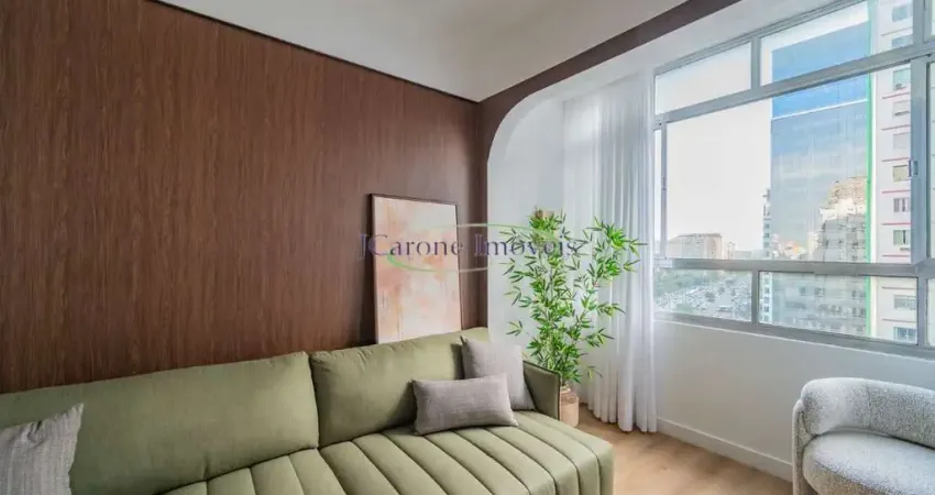 Venda de apartamento Reformado e Mobiliado  com Linda Vista Mar na Praia do José Menino em Santos / SP
