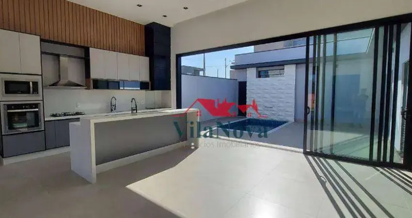 MAGNÍFICA CASA À VENDA COM 3 SUÍTES, PISCINA E 4 VAGAS SENDO 2 COBERTAS - COND. GRAN RESERVE - INDAIATUBA SP!