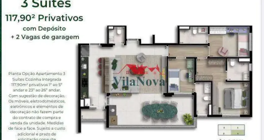 Apartamento com 3 suítes à venda, 117 m² por R$ 1.039.000 - Botânica Terra Brasilis - Indaiatuba/SP