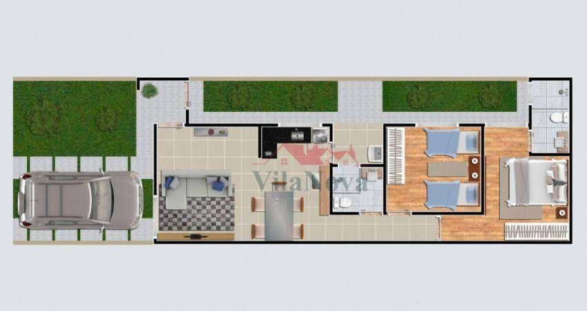 Casa com 2 dormitórios à venda, 70 m² por R$ 450.000 - Vila Nova - Salto/SP