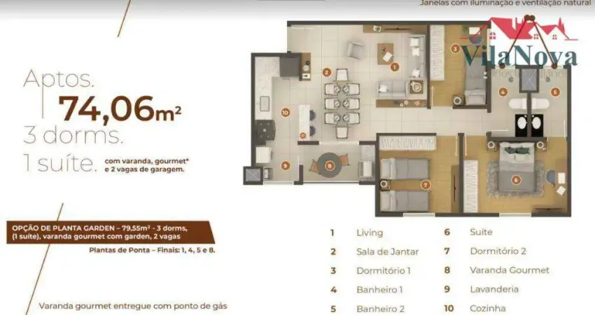 Apartamento com 3 dormitórios à venda, 74 m² por r$ 598.332,46 - jardim santiago - indaiatuba/sp