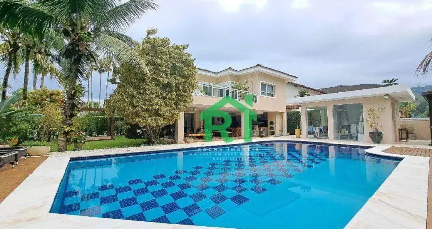 Casa de Alto Padrão, Condomínio Fechado, 4 Suítes, 4 Vagas, Lazer, Enseada, Guarujá/SP.