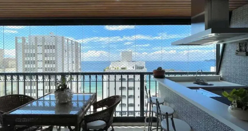 Apartamento à beira mar com 3 quartos (1 suíte), 2 vagas e lazer à venda em Pitangueiras, Guarujá | Rocha Imóveis Guarujá