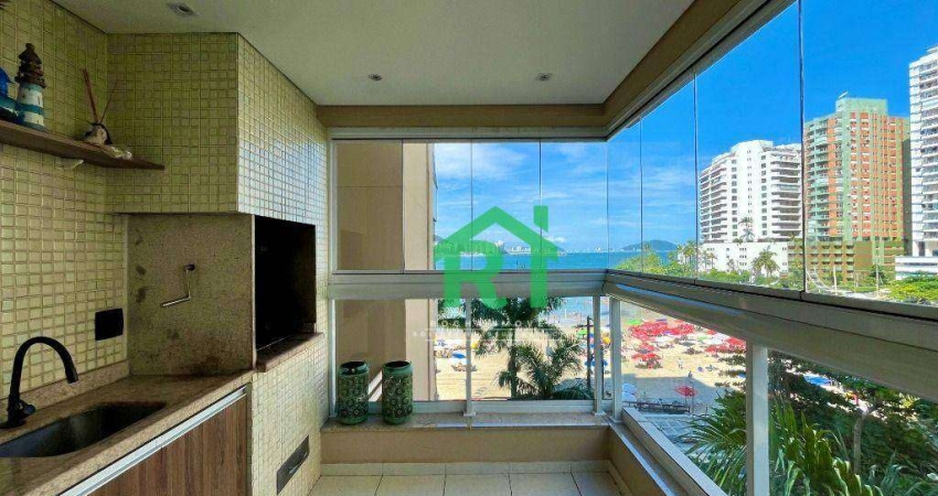 Apartamento Frente Mar, 3 Quartos (1 Suíte), 2 Vagas, Lazer,  Praia das Astúrias, Guarujá.