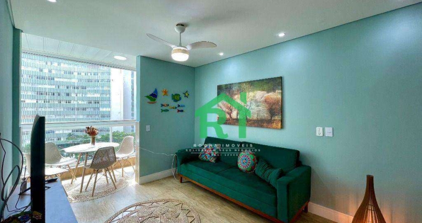 Apartamento à beira mar com 1 quarto (1 suíte) à venda em Pitangueiras, Guarujá | Rocha Imóveis Guarujá