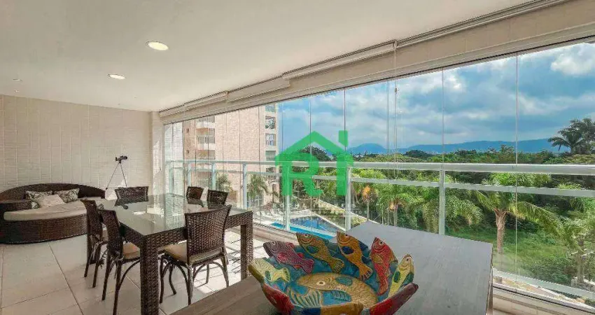 Apartamento varanda gourmet, beira mar, 4 dormitórios ( 3 suítes), lazer,2 vagas, á venda, 158 m² por r$ 1.235.000 - praia da enseada - guarujá/sp