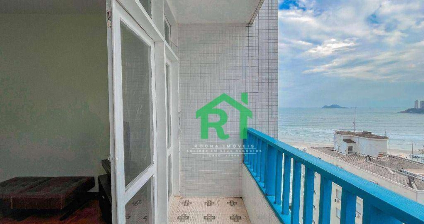 Apartamento beira mar 1 dormitório à venda, 60 m² por R$ 380.000 - Praia de Pitangueiras - Guarujá/SP