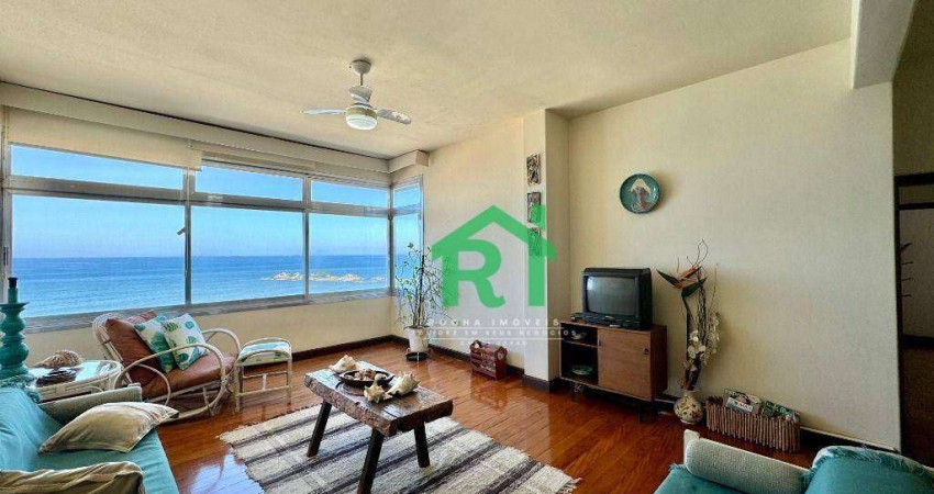 Apartamento frente ao Mar, com 4 dormitórios, 1 vaga de garagem, à venda, 170 m² por R$ 850.000 - Pitangueiras - Guarujá/SP