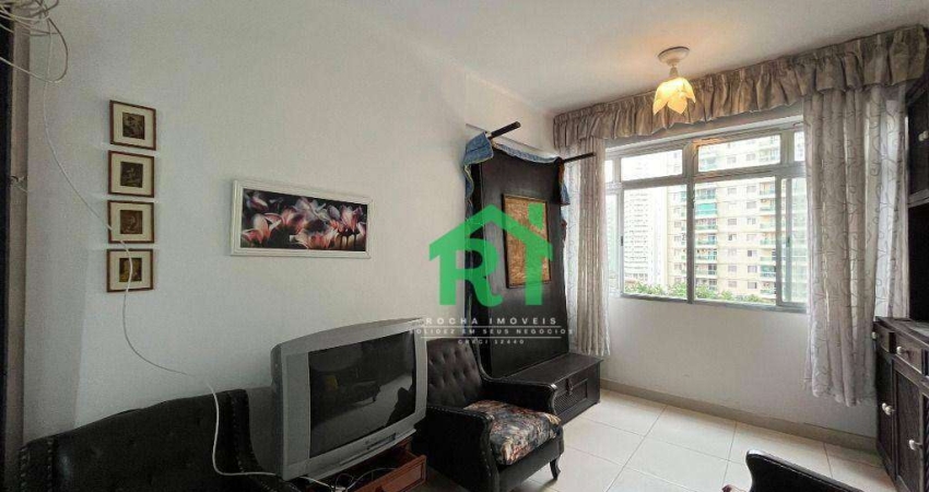 Apartamento beira-mar 1 dormitório à venda, 45m², 1 vaga R$390.000 - Pitangueiras - Guarujá/SP