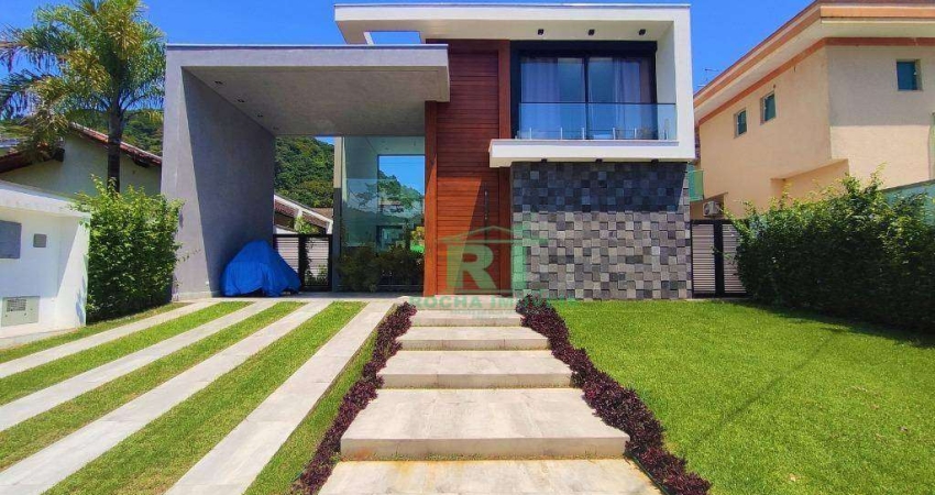 Casa Moderna, 4 Dormitórios (4 Suítes), 4 Vagas, Área de Lazer Privativa, Balneário Praia do Pernambuco, Guarujá/SP