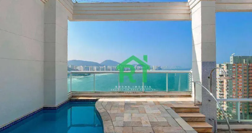 Cobertura Frente-Mar 5 Quartos, Lazer Privativo. Venda, 360m² R$5.500.000 - Jardim Astúrias - Guarujá/SP