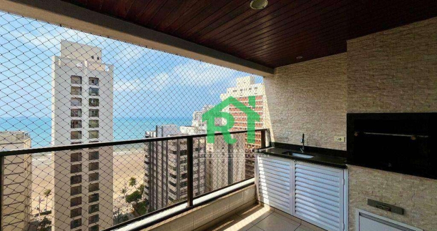 Apartamento à beira mar com 3 dormitórios (1 suíte), 1 vaga, lazer, Jardim Astúrias, Guarujá/SP