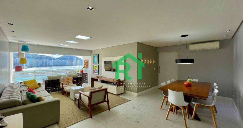 Apartamento frente mar com 3 quartos (2 suítes), 1 vaga e lazer à venda em Jardim Astúrias, Guarujá I Rocha Imóveis Guarujá