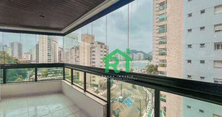 Apartamento Frente-mar 3 Quartos (1 Suíte). Venda, 130m² R$875.750 - Jardim Astúrias - Guarujá/SP