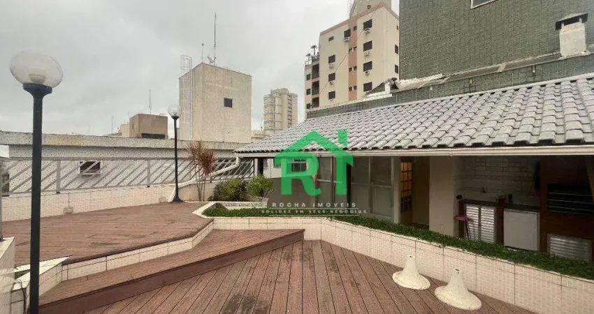 Cobertura 3 Quartos, Terraço Privativo com Churrasqueira. Venda, 132m² R$590.000 - Enseada - Guarujá/SP