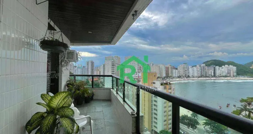 Apartamento à beira mar com 3 dormitórios (1 suíte), 1 vaga, Jardim Astúrias, Guarujá/SP
