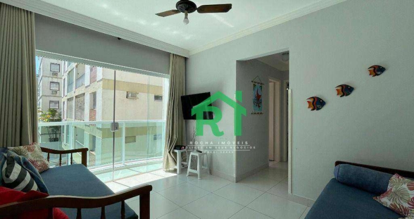 Apartamento com 1 dormitório, 60 m² - venda por R$ 299.000,00 ou aluguel por R$ 2.900,00/mês - Enseada - Guarujá/SP