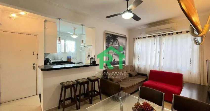 Apartamento Beira Mar, 2 Dormitórios, 1 Vaga, Tombo, Guarujá/SP