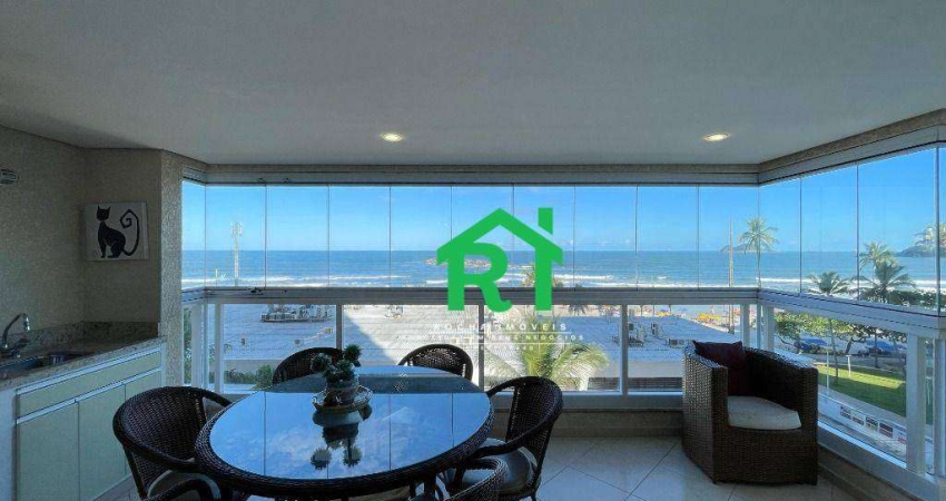 Apartamento frente mar com 3 dormitórios (3 suítes), 2 vagas, lazer, Pitangueiras, Guarujá/SP