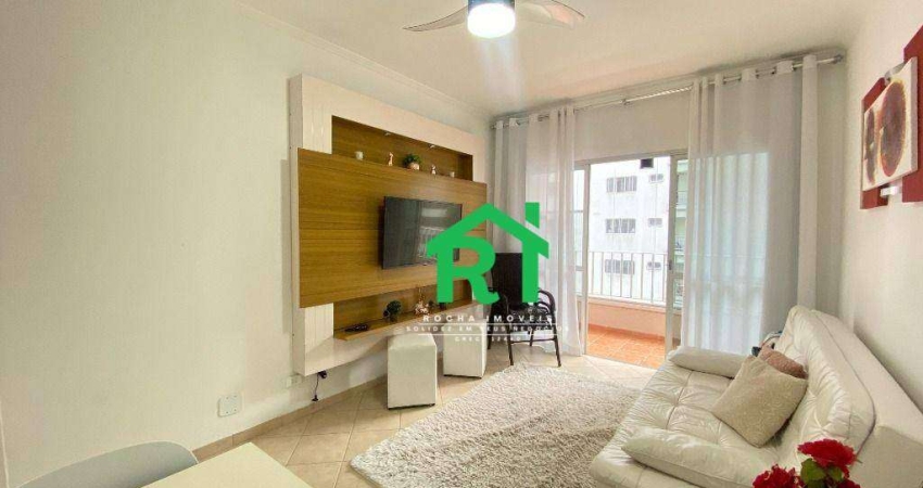 Apartamento à beira mar com 1 dormitório, 1 vaga de garagem - Praia das Pitangueiras, Guarujá/SP